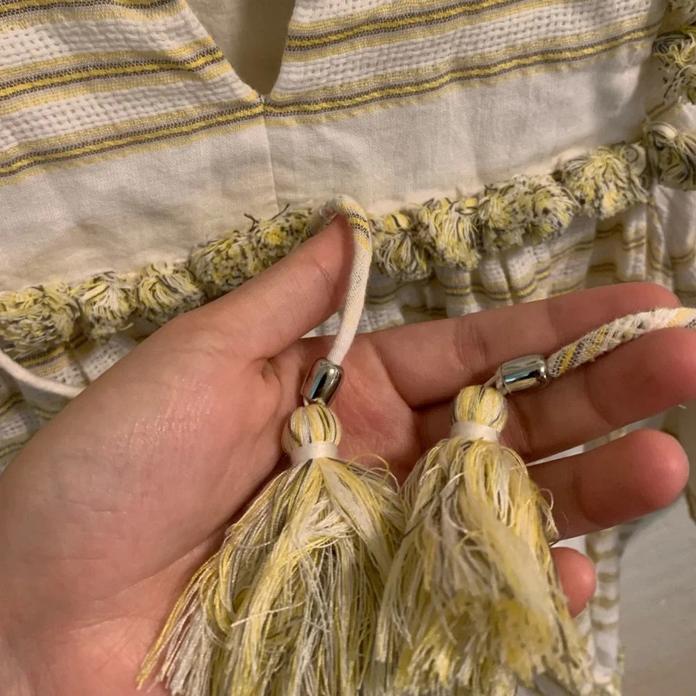 Zimmermann White And Yellow Tassel Blouse 1/Small - Picture 2 of 7